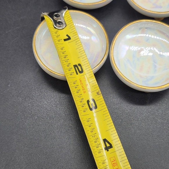 Royal Bavaria Set of 6 2" Salt Cellers Iridescent Pearlescent Gold Trim Ceramic - Picture 7 of 8